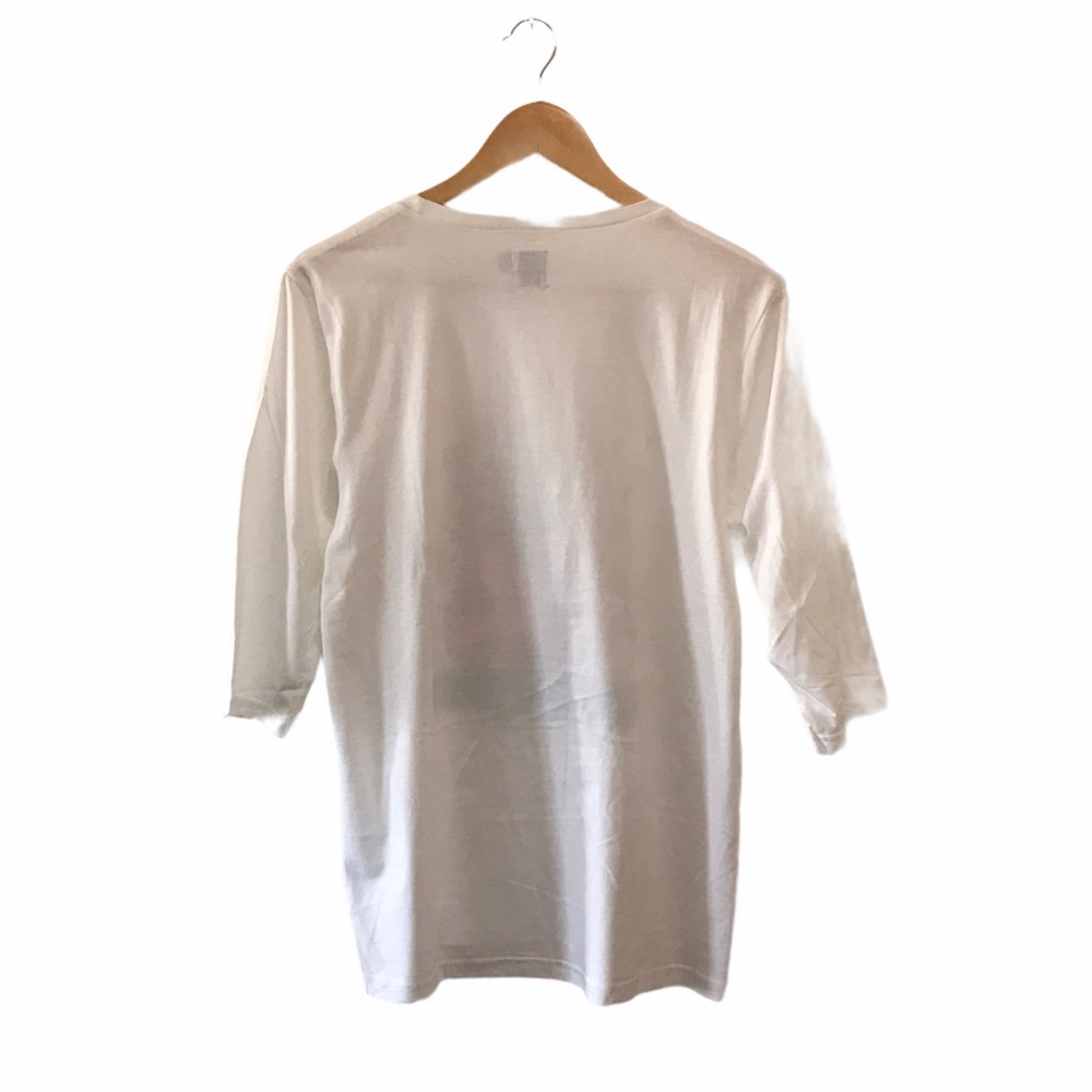 ASOS White 3/4 Sleeve Tee M - Picture 3 of 5